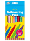 16 Colouring Pens Set | Washable Inks | Bright & Colourful | Ideal for Kids | Easy to Use | Develop Creativity & Fine Motor Skills | 3+ Years