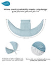 DreamWizard 12-in-1 Pregnancy Pillow | Adjustable Back Support | Supports Left Side Sleep | Breastfeeding Pillow | Baby Nest | CE Medical Device | Hypoallergenic | Blue with grey stars