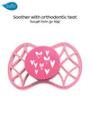 Air.55 Orthodontic Pacifier with Stericover Glow Aquamarine | BPA Free Silicone Soother for Newborn Baby | Orthodontic Nipple | Calming Comfort | 0m+ | 5×4×6 CM | Pink Yarrowww