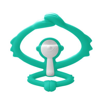 Mombella Hugging Monkey Teether Toy for Babies 5+ Months – BPA-Free, Soft Silicone, Safe & Fun Design for Teething Relief, Easy-Grip, Ideal Gift - Aqua Green