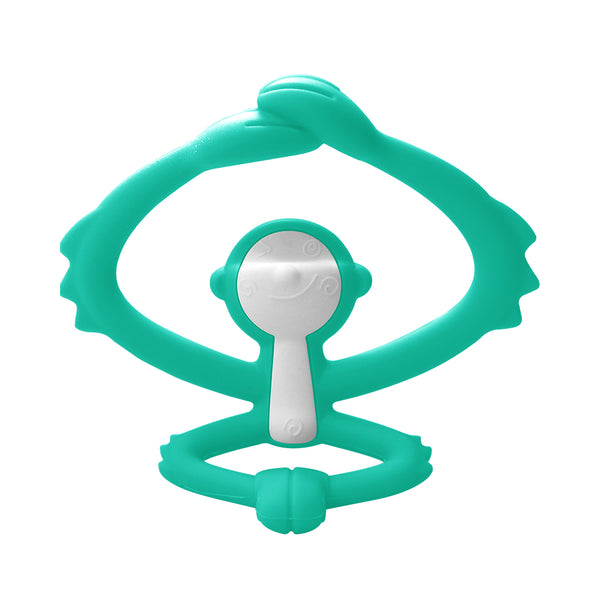 Mombella Hugging Monkey Teether Toy for Babies 5+ Months – BPA-Free, Soft Silicone, Safe & Fun Design for Teething Relief, Easy-Grip, Ideal Gift - Aqua Green