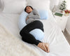 PharMeDoc Pregnancy Pillow, U-Shape (Jersey Blue, Detachable) Full Body Pillow and Maternity Support for Back, Hips, Legs, Belly for Pregnant Women, Jersey Light Blue