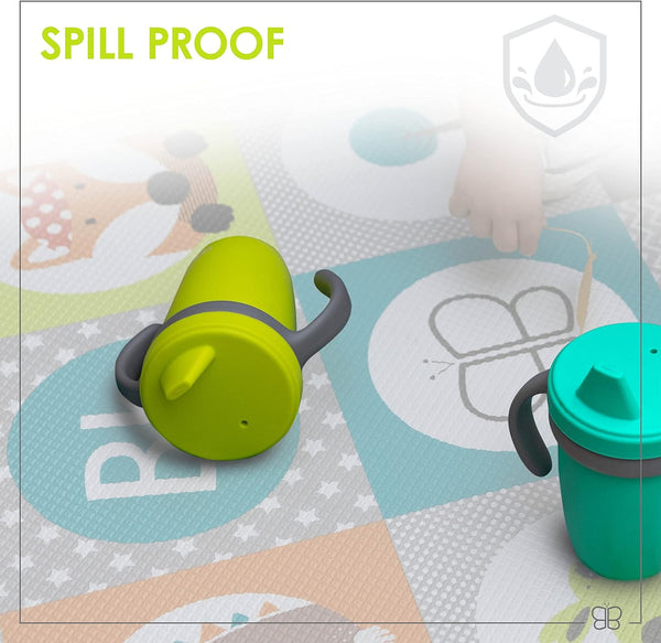 bblüv – Küp - 4-in-1 Durable Spill-Proof Transition Sippy Cup for Toddlers and Children - Food-Grade Silicone Baby Cup, 240 ml, Lime