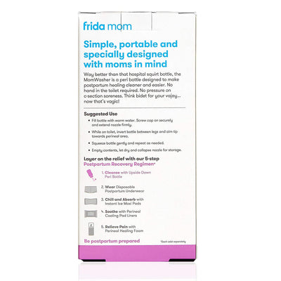Frida Mom Upside Down Peri Bottle for Postpartum Care | Portable Bidet for Perineal Cleansing & Recovery | Best for New Moms