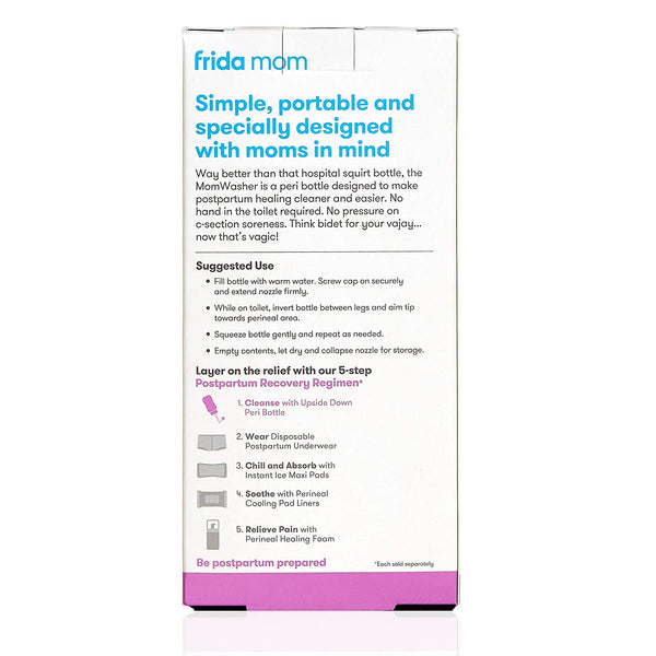 Frida Mom Upside Down Peri Bottle for Postpartum Care | Portable Bidet for Perineal Cleansing & Recovery | Best for New Moms