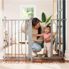 Regalo Easy Step 49-Inch Extra Wide Baby Gate – Includes 4" & 12" Extension Kit, Pressure & Wall Mount, Walk-Through Design, Safety for Doorways & Stairs – Platinum