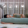 PharMeDoc Organic Pregnancy Pillow - U Shaped Maternity Body Pillow - Sage Color - Organic Cotton Cover Full Body Pillow