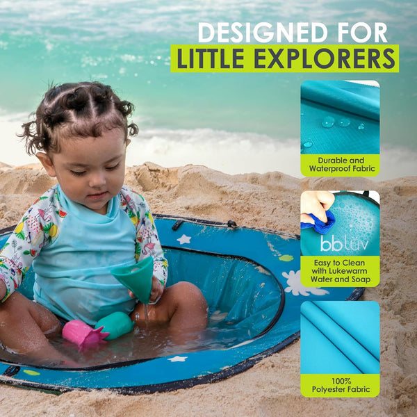 Arenä Pop-up Beach Pool for Babies & Kids | Portable Outdoor Water Play Pool with Sunshade | Easy Set-Up, Foldable & Travel-Friendly | Perfect for Beach, Backyard & Summer Fun