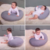 Pharmedoc Nursing Pillow and Positioner, Breastfeeding and Bottlefeeding Pillow, Removable and Washable Cover, Soft and Breathable Fabric, Baby Shower Gifts - Grey Cooling Cover