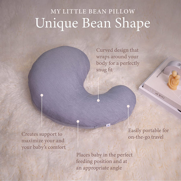 Pharmedoc Nursing Pillow and Positioner, Breastfeeding and Bottlefeeding Pillow, Removable and Washable Cover, Soft and Breathable Fabric, Baby Shower Gifts - Grey Cooling Cover