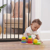 Regalo Home Accents Extra Wide Walk Thru Baby Gate – Stylish Wood & Metal Design, Secure Safety Gate for Doorways & Stairs, Easy One-Hand Latch, Fits 29-42