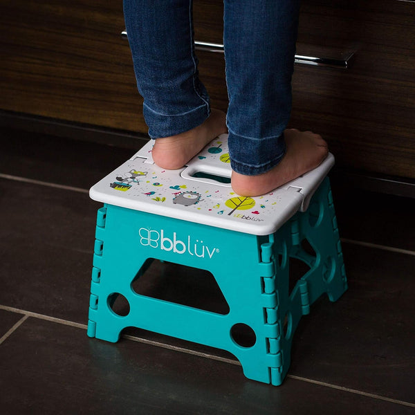BBLUV Stëp Foldable Step Stool for Kids – BLue | Sturdy & Safe Design for Potty Training, Hand Washing & More | Lightweight, Compact & Easy to Store