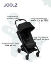 Newborn Insert for Aer+ / Aer2 / Day5 / Hub Strollers | Cosy Infant Seat Cushion | Easy Fold with Buggy | Lightweight Travel-Friendly Baby Support | 70 x 30 x 8 cm - Space Black