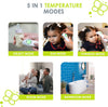 Bblüv ORA 5-in-1 Baby Thermometer – Fast & Accurate Ear, Forehead, Room, Liquid & Object Temperature Reader with Digital Display & Memory Function