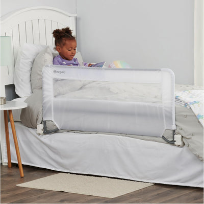 Regalo Swing Down Bed Rail Guard – Extra Long, Secure & Foldable Toddler Safety Barrier – Fits Twin, Full & Queen Beds – Easy Install & Sturdy Design