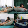 PharMeDoc Organic Pregnancy Pillow - U Shaped Maternity Body Pillow - Sage Color - Organic Cotton Cover Full Body Pillow