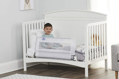 Regalo Swing Down Convertible Crib Rail – Toddler Bed Safety Guard, Easy Swing-Down Feature, Sturdy Metal Frame, Breathable Mesh, No-Tool Setup, Fits Most Cribs