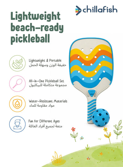 Pickli Sun Yellow Beach Pickleball Racket Set | Water Resistant | Clip-Together Design | All ages