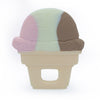 Novelty Baby Teether Neapolitan Ice Cream Design | 100% Food-Grade Silicone Teething Toy | BPA-Free Soothing Gum Massager for Infants | Funny Photo Prop Gift | 3+ Months |(Neapolitan Ice Cream Design)