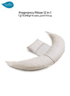DreamWizard 12-in-1 Pregnancy Pillow | Adjustable Back Support | Supports Left Side Sleep | Breastfeeding Pillow | Baby Nest | CE Medical Device | Hypoallergenic | White