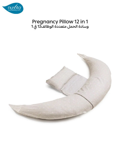 DreamWizard 12-in-1 Pregnancy Pillow | Adjustable Back Support | Supports Left Side Sleep | Breastfeeding Pillow | Baby Nest | CE Medical Device | Hypoallergenic | White