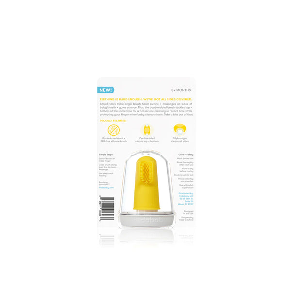 Frida Baby Baby's First Finger Toothbrush with Storage Case, 3 Months and Up - Yellow