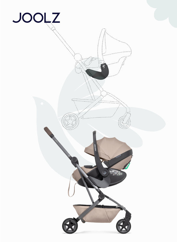 Car Seat Adapter Set for Stroller | Easy Baby Transfer | Compatible with Joolz Aer2 | Quick Click Attachment | Convenient for Travel | 10x10x5 cm - black