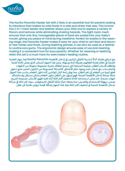 2-in-1 Fruit Eater & Teether | Flavorillo | Safe & Hygienic | Ideal for Babies 6m+ | Relieves Gums | Dishwasher Safe | Fits Fruit, Veggies & More | Sterilizable
