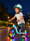 Charlie Glow Sky Blue Kids Balance Bike with Light-Up Wheels | No Batteries Needed | Adjustable | 18-48 months