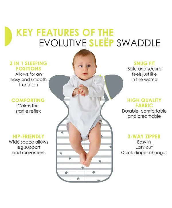 Sleëp - 3-in-1 Evolutive Swaddle with Removable Sleeves (Medium)