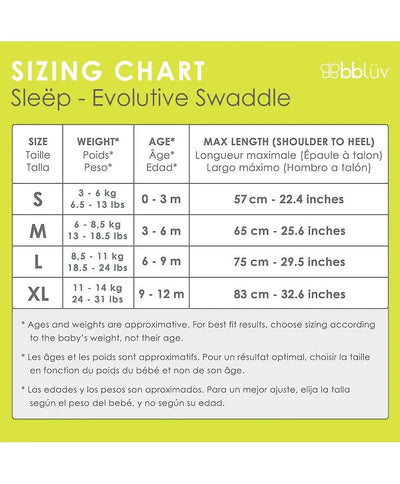 Sleëp - 3-in-1 Evolutive Swaddle with Removable Sleeves (Large)
