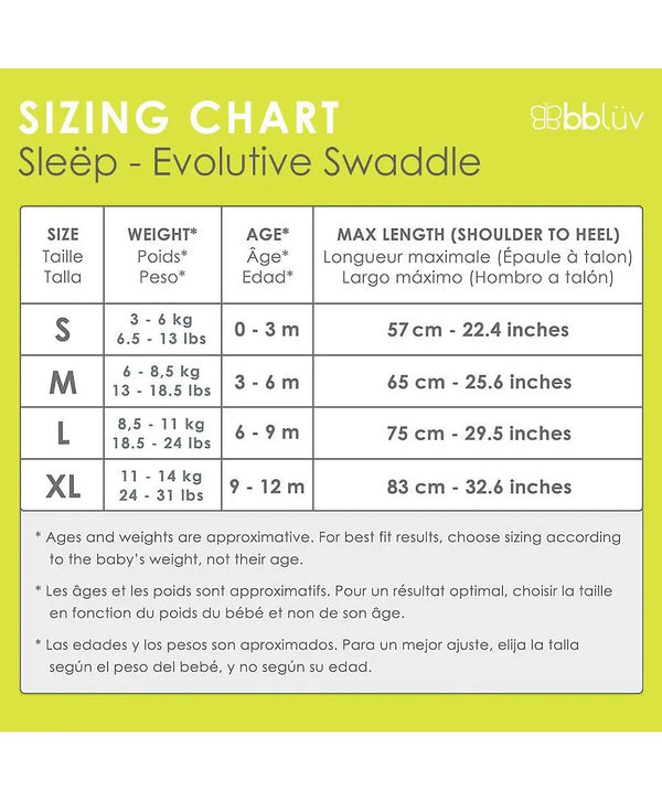 Sleëp - 3-in-1 Evolutive Swaddle with Removable Sleeves (Large)