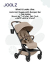 Lightweight Aer2 Baby Stroller with Bumper Bar & Cup Holder | Easy Fold One-Hand | Newborn to Toddler Travel Buggy | Comfortable Reclining Seat | 83×45×105 CM - Sandy Taupe