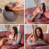 Pharmedoc Nursing Pillow and Positioner, Breastfeeding and Bottlefeeding Pillow, Removable and Washable Cover, Soft and Breathable Fabric, Baby Shower Gifts - Grey Cooling Cover
