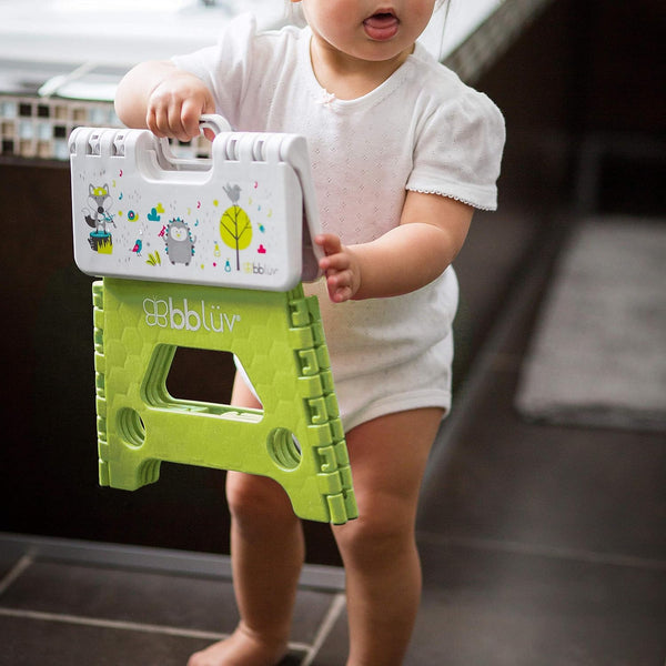 BBLUV Stëp Foldable Step Stool for Kids – Lime | Sturdy & Safe Design for Potty Training, Hand Washing & More | Lightweight, Compact & Easy to Store