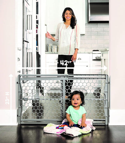 Regalo Easy Fit Adjustable Extra Wide Baby Gate – Lightweight, Portable & Durable Plastic Safety Gate for Doorways & Hallways – No Tools Required