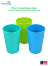 Drinking Cup Set of 3 – 295 ml | Aqua | Green | Sky Blue | BPA-Free | Dishwasher & Microwave Safe | Durable & Stackable | Eco-Friendly Kids Cups | 9.5x9.5x12.7 CM