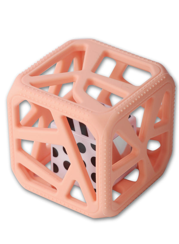 Malarkey Kids Chew Cube Baby Teether Rattle Soft Food-Grade Silicone Teething Toy BPA-Free Stimulates Gripping & Motor Skills