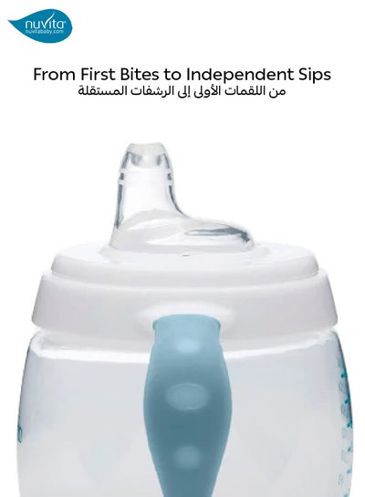 Weaning Set 6m+ | Plate with Hot Water Reservoir | Silicone Spoon & Cup | Non-Slip Bottom & Anti-Splash Edges | Ideal for Baby's First Meals | BPA Free | blue
