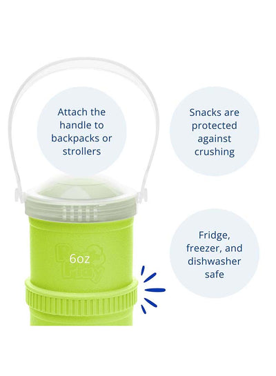 Recycled Plastic Snack Stack With Travel Lid - Lime Green