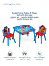 PAW Patrol Table & Chair Set for Kids with Storage Basket | 2 Chairs: Chase & Marshall | Wooden | Ages 3+ | Blue & Red | Study | Play | 65.9x65.5x8.9 CM