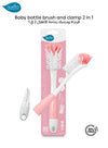 Bottle Brush with Mini Teat Brush | Curved Head | Nylon Bristles | BPA-Free | Dishwasher-Safe | Perfect for Baby Bottles, Teats & Accessories | Convenient & Effective Cleaning Tool