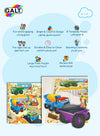 Giant Floor Puzzle | Construction Site Theme | 30-Piece Puzzle with 8 Vehicle Cutouts | For Kids 3–6 Years | Large Size 60x90cm | Early Learning | Fun & Educational
