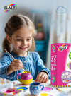 Paint Your Own Tea Set | Miniature Ceramic Craft Kit | Creative DIY Activity | Includes 11 Pieces | 12 Ceramic Paints | For Kids Ages 5+ | Dimensions: 30 x 20 x 8 CM