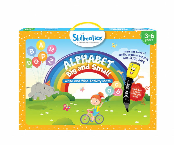Kids Write and Wipe Alphabet Learning Activity Mats | Educational Reusable Letters Tracing Vocabulary Game | Fun Preschool Homeschool Learning Toy | 3-6 Years
