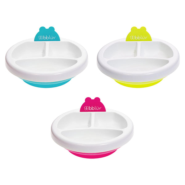 bblüv - Platö - Warming Plate - 3 Compartment Non-Toxic, BPA Free with Suction Base for Baby Toddler - Pink