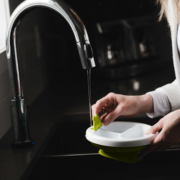 bblüv - Platö - Warming Plate - 3 Compartment Non-Toxic, BPA Free with Suction Base for Baby Toddler - Lime