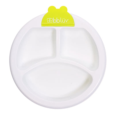 bblüv - Platö - Warming Plate - 3 Compartment Non-Toxic, BPA Free with Suction Base for Baby Toddler - Lime