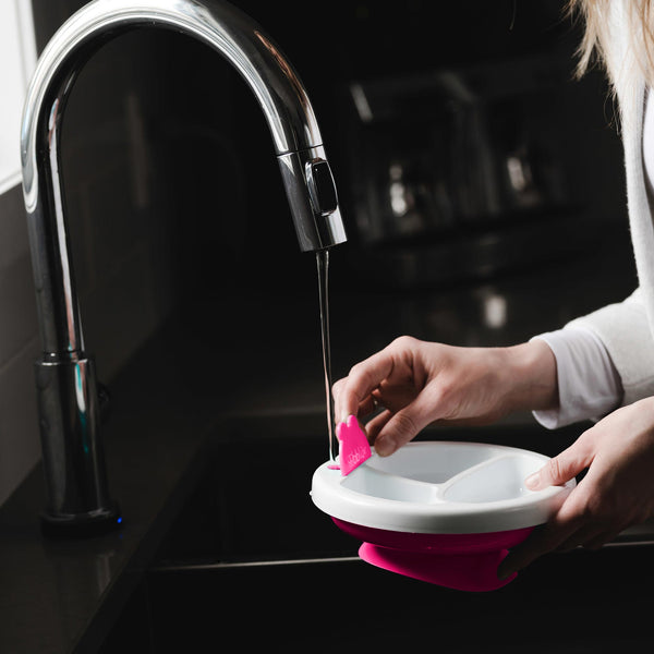 bblüv - Platö - Warming Plate - 3 Compartment Non-Toxic, BPA Free with Suction Base for Baby Toddler - Pink
