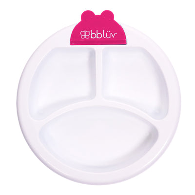 bblüv - Platö - Warming Plate - 3 Compartment Non-Toxic, BPA Free with Suction Base for Baby Toddler - Pink
